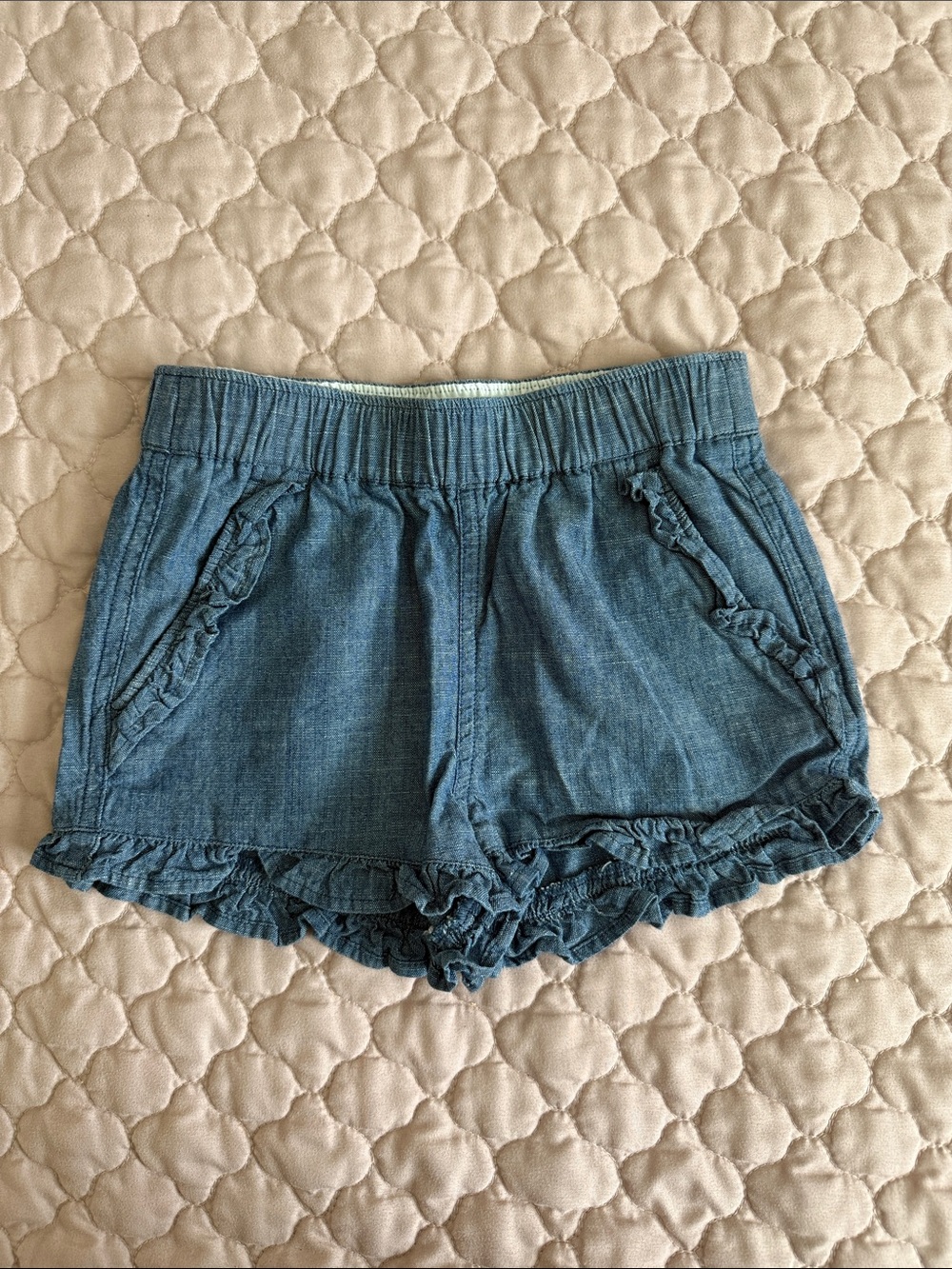 Crewcuts Light Blue Ruffle Denim Shorts